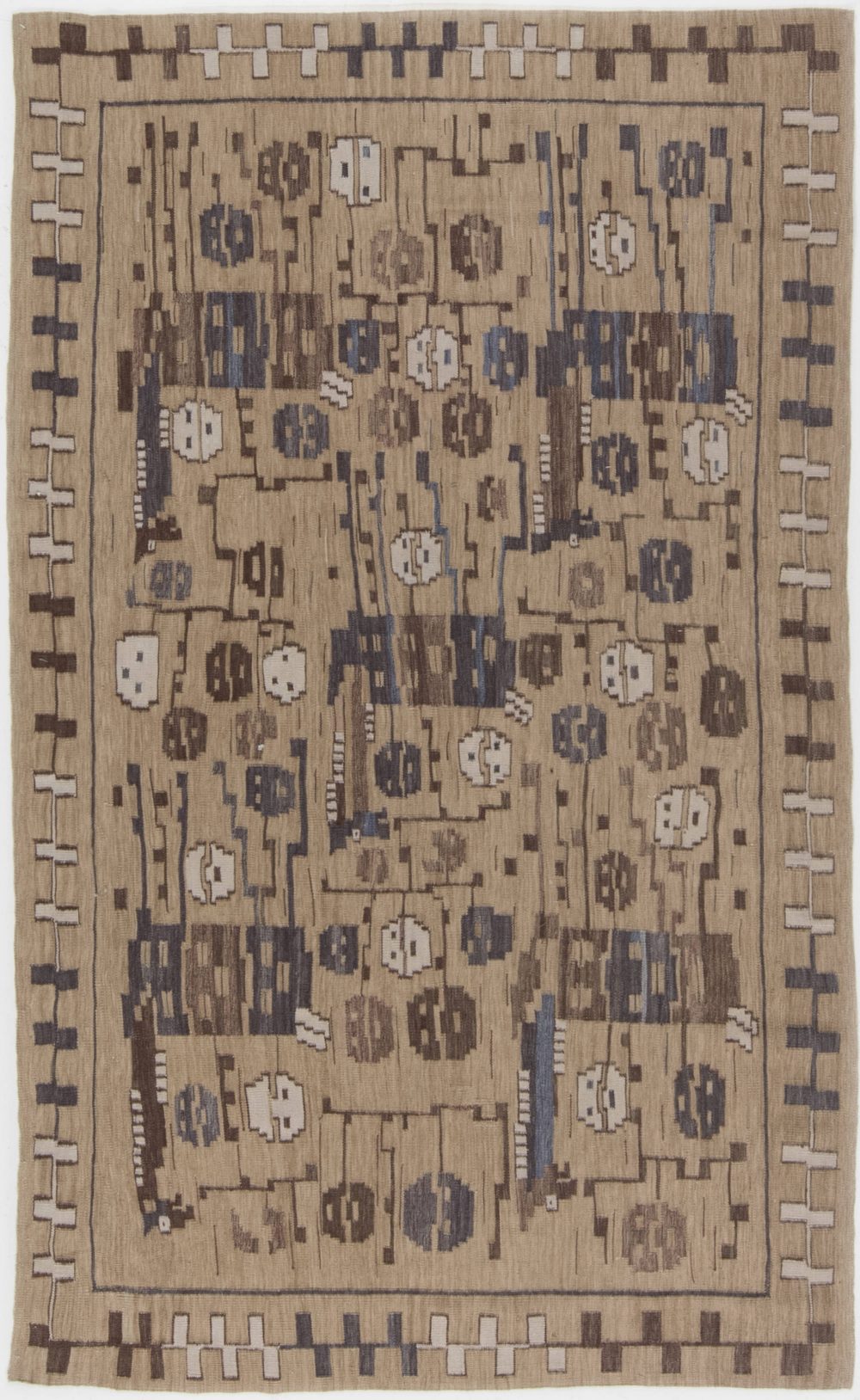 Doris Leslie Blau Collection Abstract Swedish Design Flat-weave Wool Rug N11673