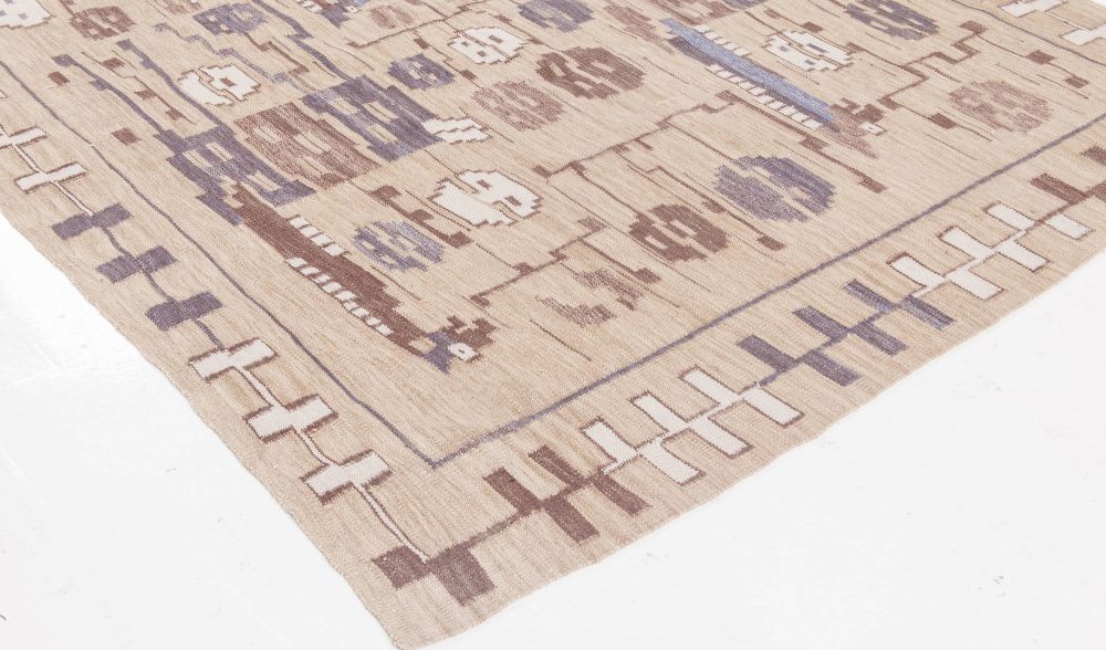 Doris Leslie Blau Collection Abstract Swedish Design Flat-weave Wool Rug N11673