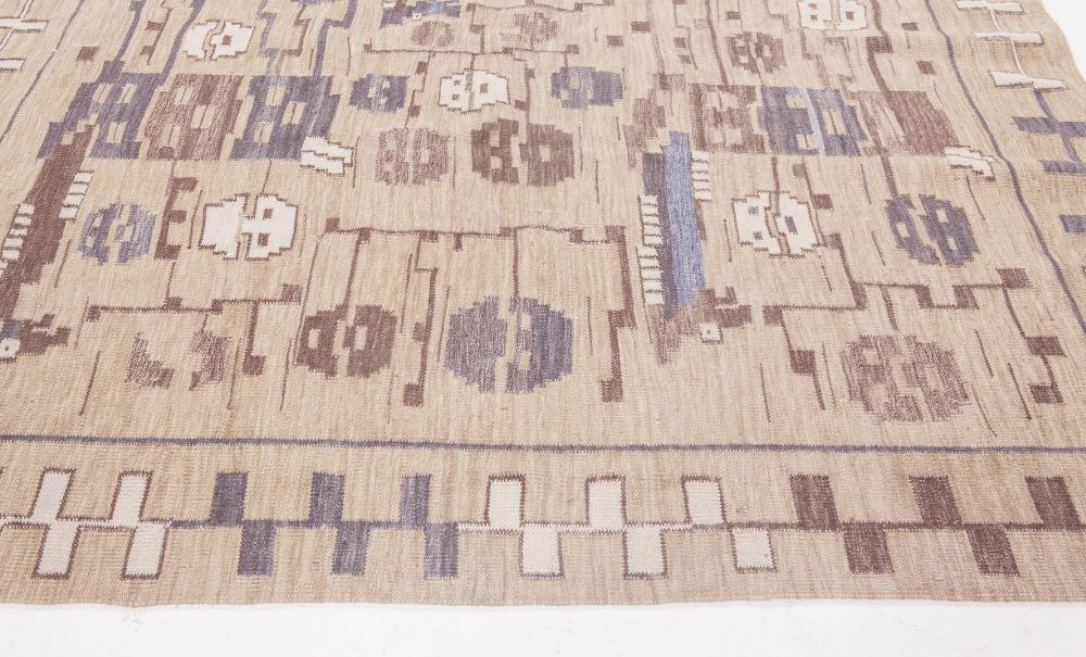 Doris Leslie Blau Collection Abstract Swedish Design Flat-weave Wool Rug N11673