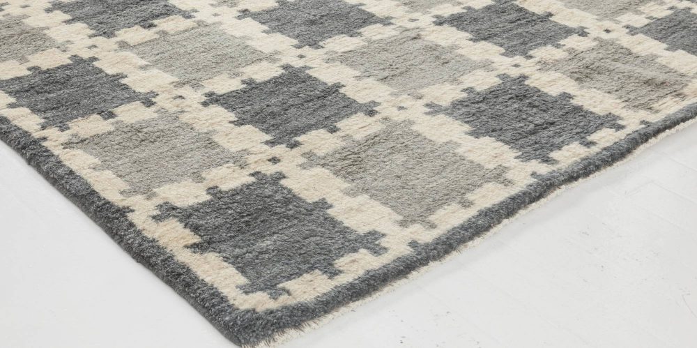 Doris Leslie Blau Collection Scandinavian Design Geometric Hand Knotted Wool Rug N11650