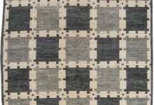 Doris Leslie Blau Collection <mark class='searchwp-highlight'>Swedish</mark> Style Geometric Design Pile Gray Wool Rug N11675