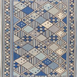 Modern Swedish-Inspired Geometric Flat Weave Rug N11109