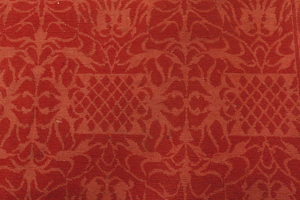 Doris Leslie Blau Collection Tibetan Red Floral Design Handmade Wool Rug N10154