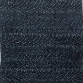 Contemporary Midnight Blue Handcrafted Wool Rug N11588