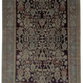 Doris Leslie Blau Collection Botanic Blue, Beige, Green and Black Egyptian Rug N10157