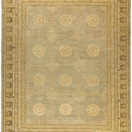 Doris Leslie Blau Collection Modern Ja6 Samarkand Gold, Brown, Beige Wool Rug N10012