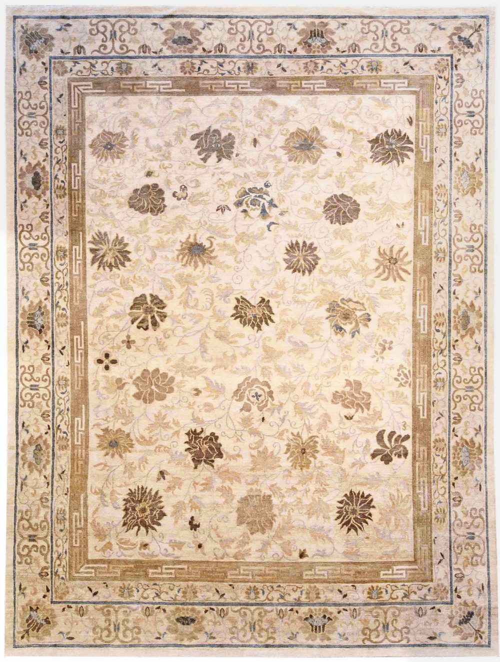 Doris Leslie Blau Collection One-of-a-kind Lotus Design Hand Knotted Silk Rug N10970