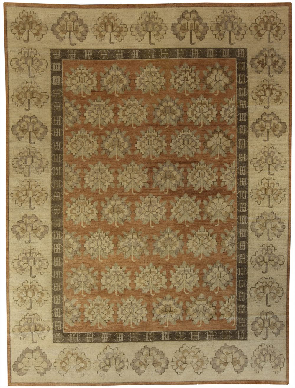Doris Leslie Blau Collection Samarkand Khotan Brown and Beige Wool Rug N10687