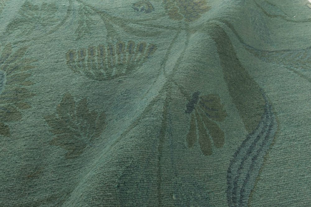 Doris Leslie Blau Collection European Inspired Tibetan Green Floral Rug N11424
