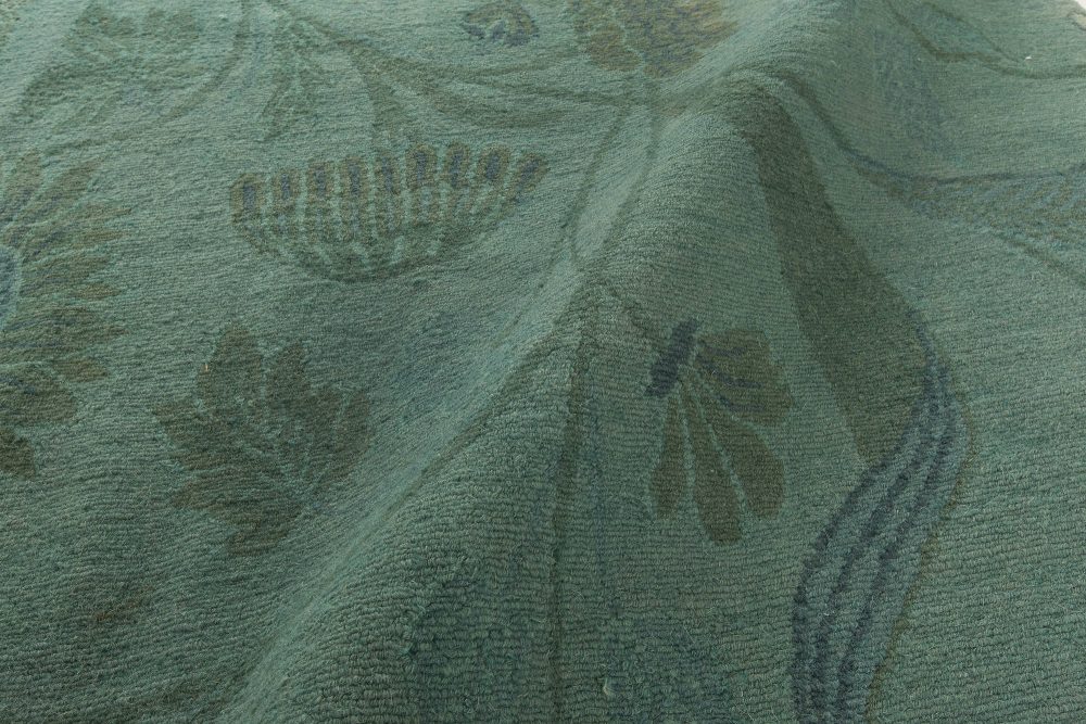 Doris Leslie Blau Collection European Inspired Tibetan Green Floral Rug N11424