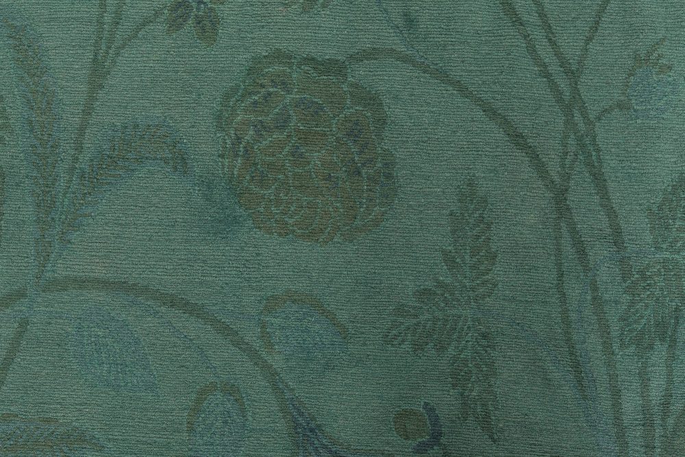 Doris Leslie Blau Collection European Inspired Tibetan Green Floral Rug N11424