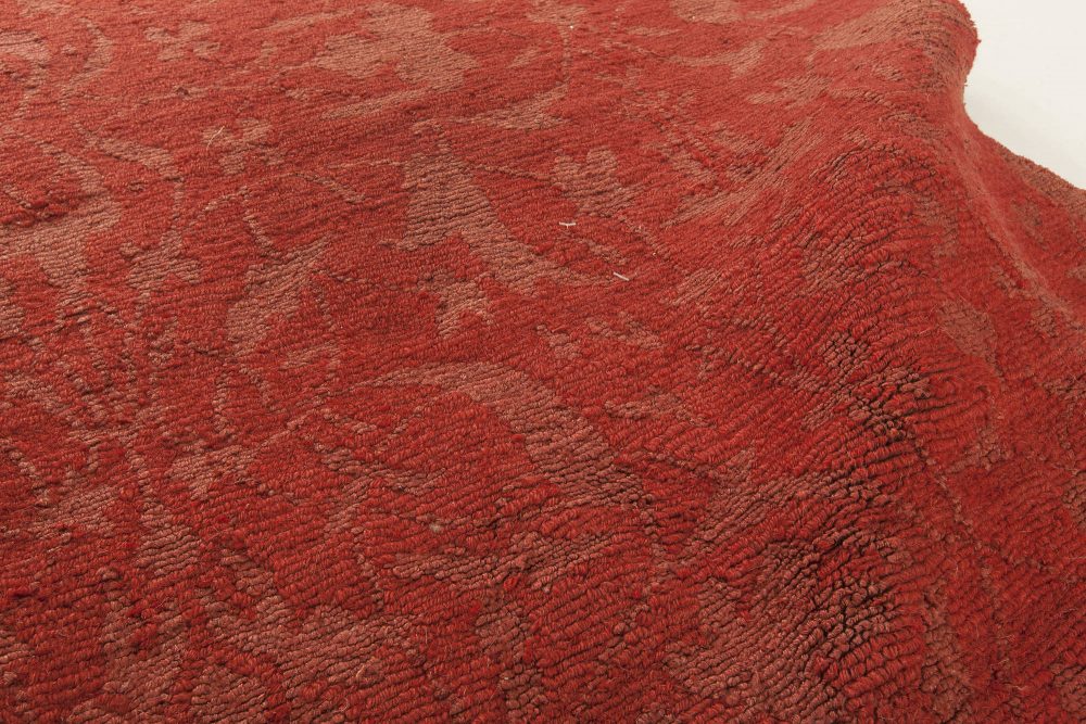 Doris Leslie Blau Collection European Inspired Tibetan Red Wool and Silk Rug N11423