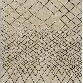 Handmade Moroccan Wool Rug with Tribal Diamond Design N10914
