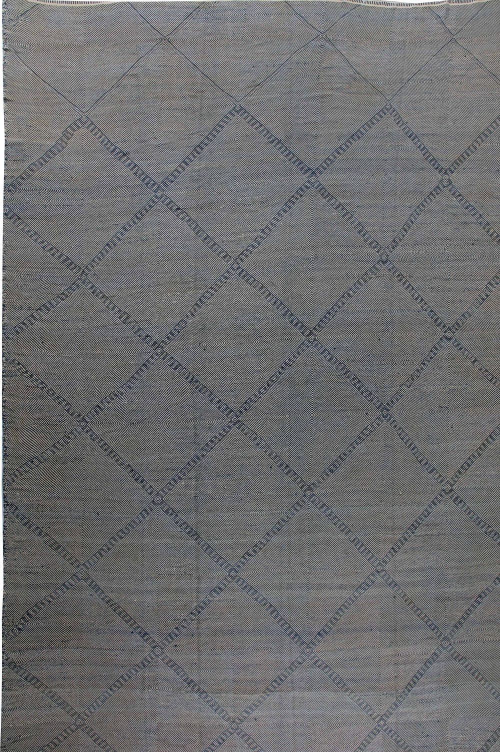Doris Leslie Blau Collection Modern Oversized Blue and Gray Deux Diamond Rug N11700