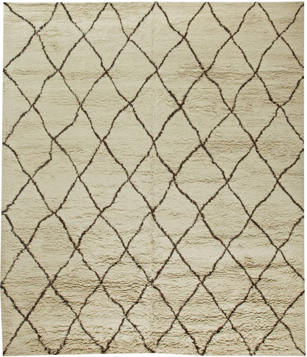 Modern Custom Moroccan Hand Knotted Wool Rug N11219