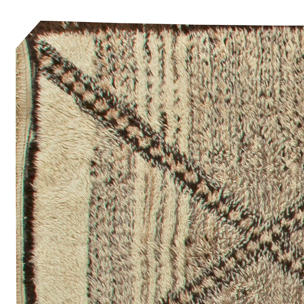Doris Leslie Blau Collection Beni Ourain Custom Moroccan Beige, Brown Wool Rug N11243