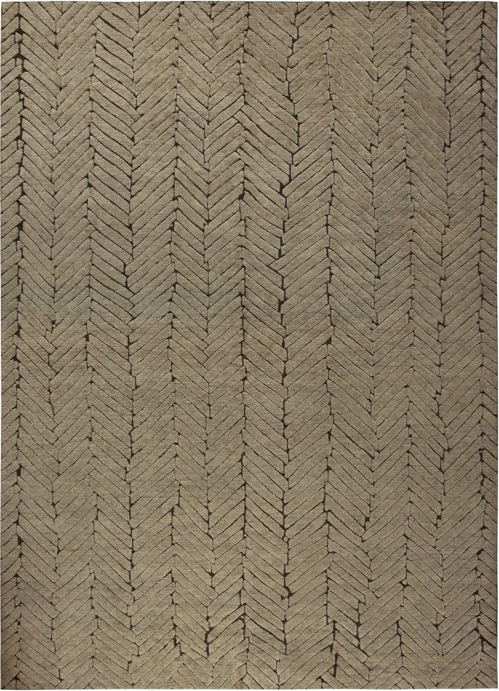 Doris Leslie Blau Collection Geometric Moroccan Style Beige, Brown Wool Rug N11113