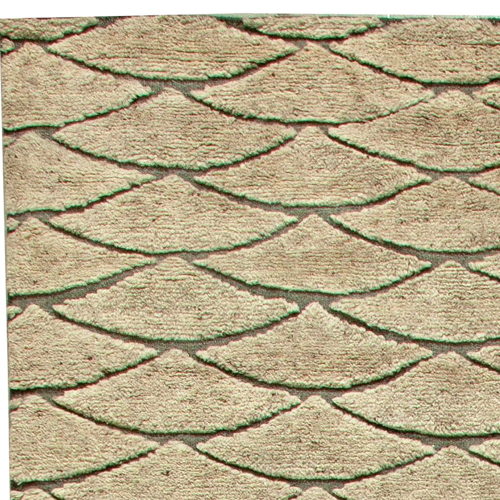 Doris Leslie Blau Collection Moroccan Geometric Beige, Brown Handmade Wool Rug N11118