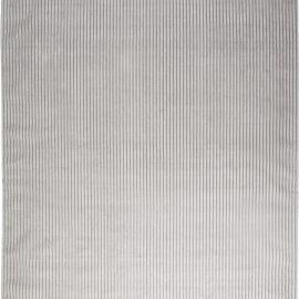 Oversized Modern Hand-Knotted Striped Rug In Light Gray With Soft White “Latitude” N11741