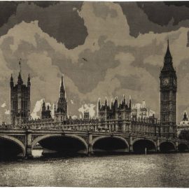 Contemporary Hand-Knotted Classic Taupe Handmade Wool Rug “Big Ben” N11654