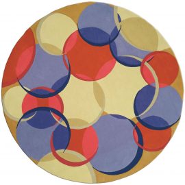 Doris Leslie Blau Collection Modern Circular Red, Yellow, Blue Coleman 21 Rug N0157