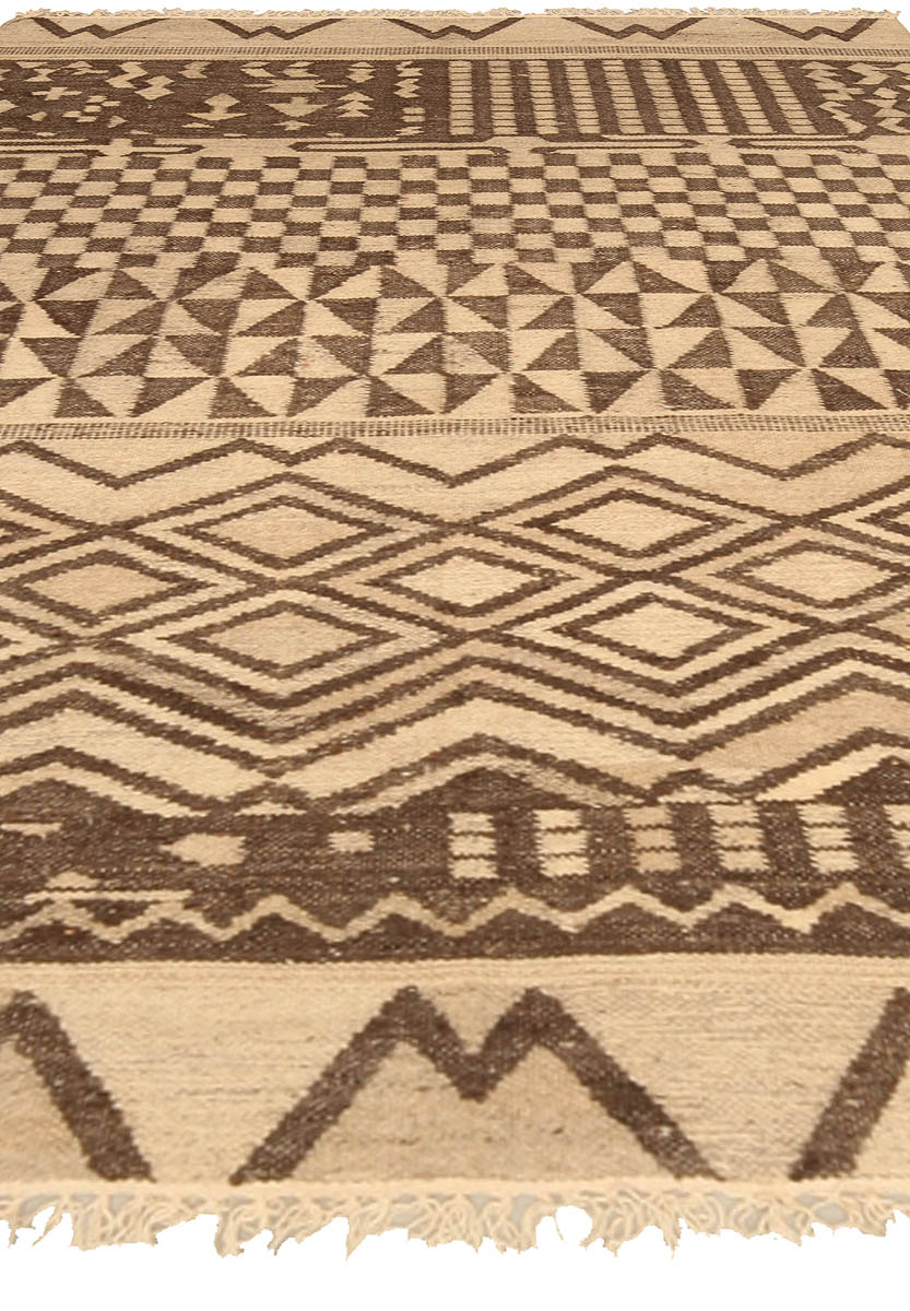 Doris Leslie Blau Collection Tribal Tulu Nadu Style Brown Geometric Design Rug N10308