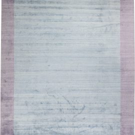 Modern Abstract Solid Dark Gray And Light Blue Handmade Viscose Oversized Rug “Glacier” N11574