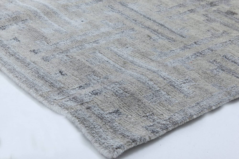 Doris Leslie Blau Collection Terra Blue Hand Knotted in Natural Wool Rug N11528