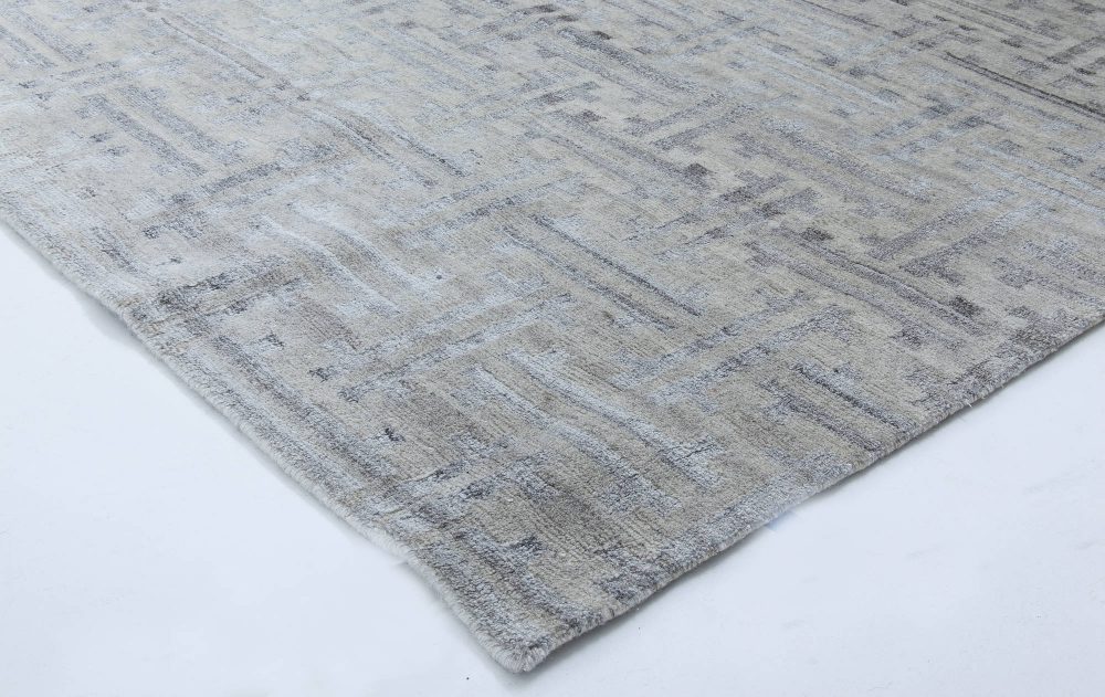 Doris Leslie Blau Collection Terra Blue Hand Knotted in Natural Wool Rug N11528