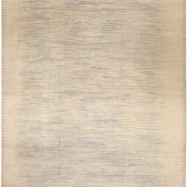 Modern Swedish Style Hand Knotted Wool and Silk Striped Rug N10375