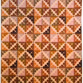 Doris Leslie Blau Collection Ruddy Brown Aubusson Design High and Low Pile Rug N10645