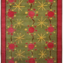 Doris Leslie Blau Collection Scandinavian Style Green, Yellow Handmade Rug 37 N0165