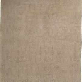 Modern Damask Lattice Classic Taupe Handmade Wool & Silk Rug “Lacework” N10941