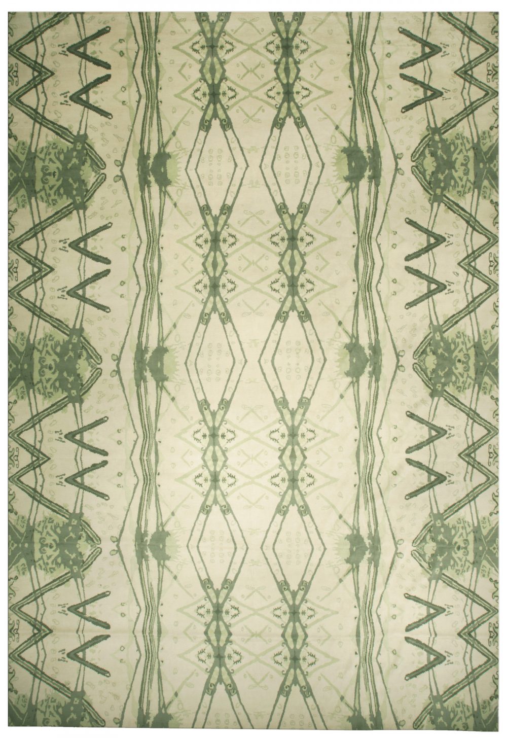 Modern Green and Cream Eskayel Festival Rug N10125