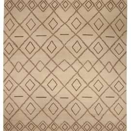 Tribal Style Moroccan Hand-knotted Area Rug with Diamond Design N10266