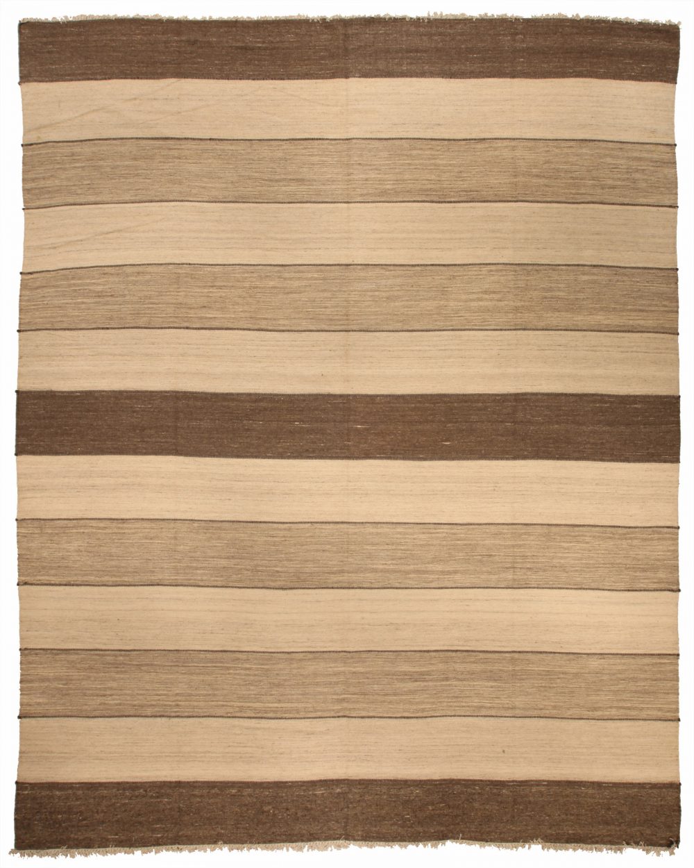 Doris Leslie Blau Collection Modern Striped Natural Flat-Weave Rug N10303