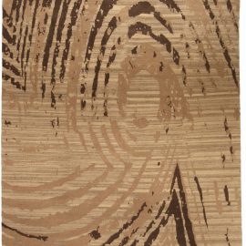 Doris Leslie Blu Collection Modern Whirl II Beige, Brown Handmade Wool Rug N10324