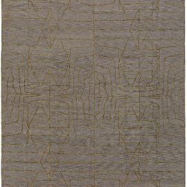 Doris Leslie Blau Collection Contemporary Hive Gray, Gold Rug by Kim Alexandriuk N10877