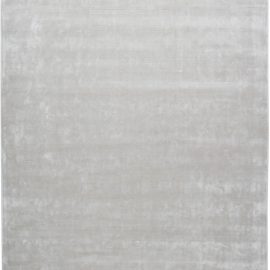 Contemporary Striped Light Gray Hand-Knotted Wool & Silk Carpet “Plisse” N11689