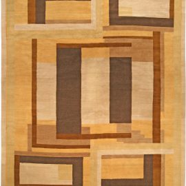 Modern Art Deco-Inspired Wool Rug N10944