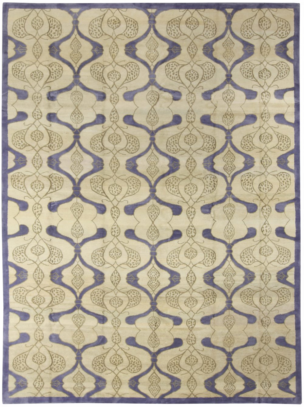 Doris Leslie Blau Collection Taj Blue Handmade Aloe and Silk Rug N10531