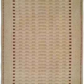 Doris Leslie Blau Collection Aubusson Art Deco Beige Wool Rug by Arthur Dunnam N10642