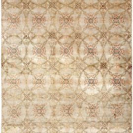 Doris Leslie Blau Collection One-of-a-Kind Modern Botanic Cinnamon Silk Rug N10960