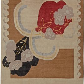 Doris Leslie Blau Collection Garden Art Deco Style Hand Knotted Wool & Silk Rug N10997