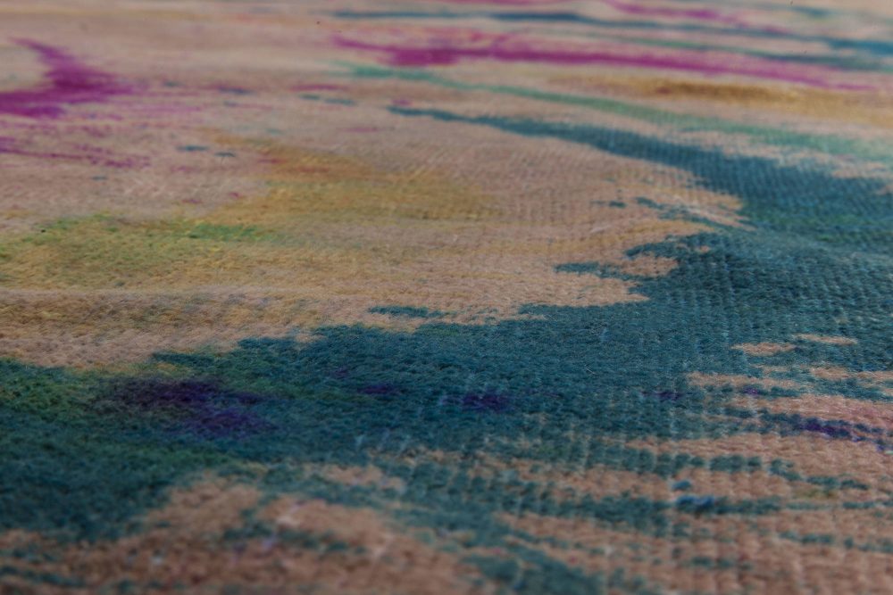 Doris Leslie Blau Collection Abstract Colorful Daliesque Handmde Wool Rug N11731
