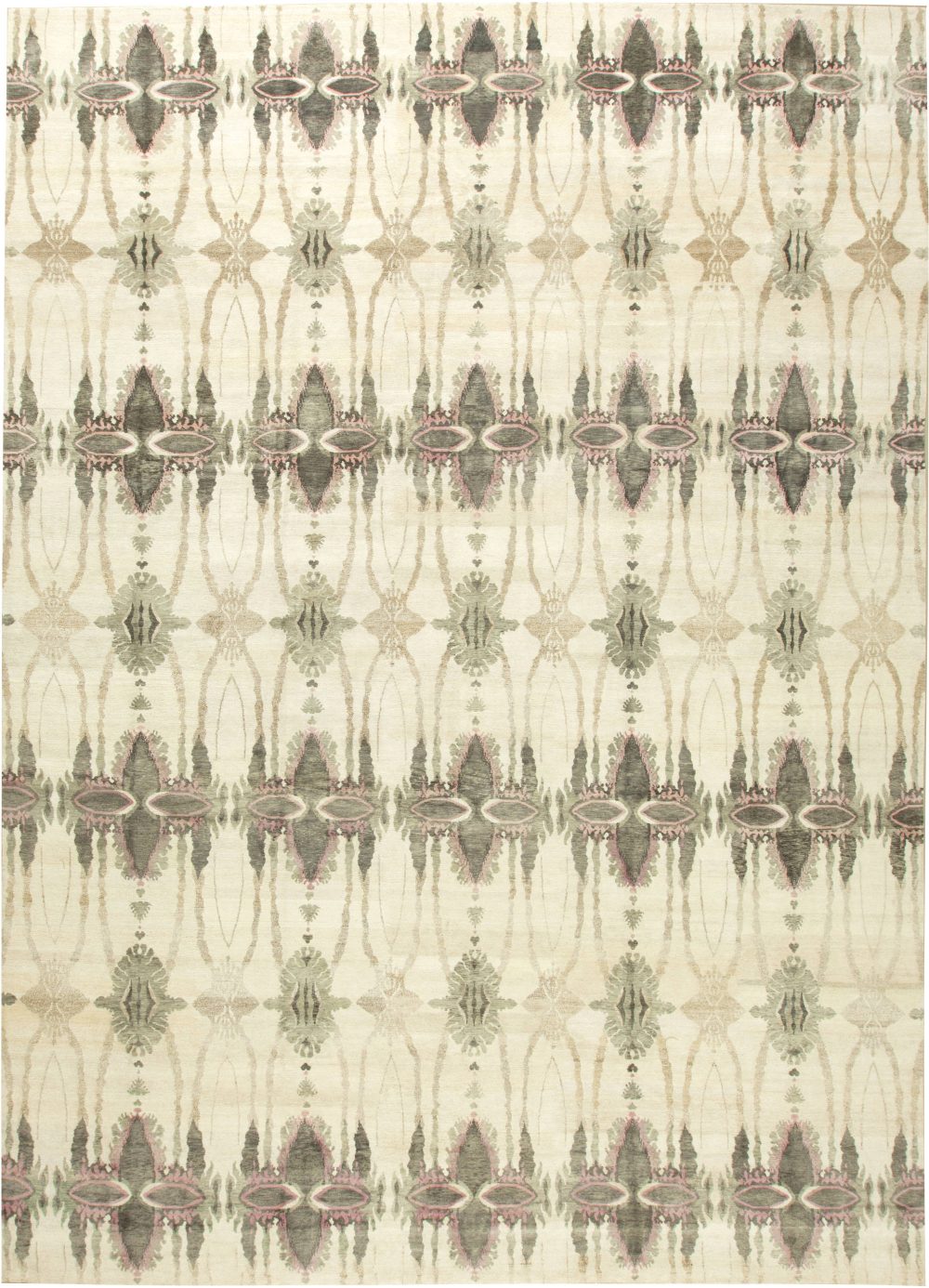 Ripple Pearl Eskayel Cream, Black, Pink and Gray Aloe and Silk Rug N11279
