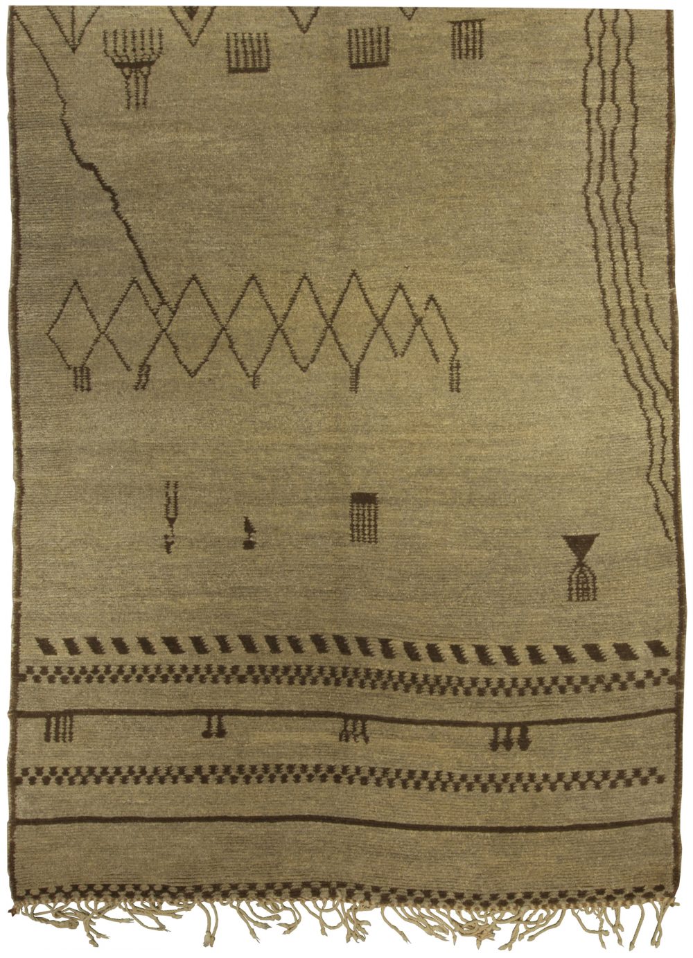 Doris Leslie Blau Collection Handmade Moroccan Wool Rug with Tribal Design N10606
