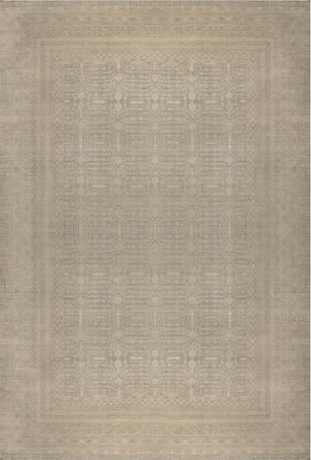 Doris Leslie Blau Collection Oversized Samarkand Botanic Beige Gray Rug N11740