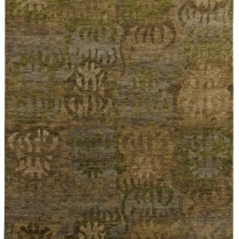 Doris Leslie Blau Collection Brown, Beige, Gray and Green Swedish Inspired Rug N10470
