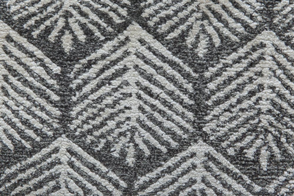 Doris Leslie Blau Collection Tibetan Pine Anthracite and White Handmade Rug N11502